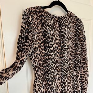 Ganni smocked leopard maxi dress